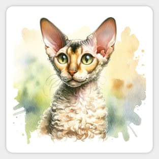 Cornish Rex - Watercolor Cat Sticker